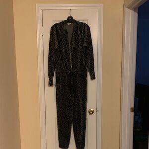 Skinnygirl Black Leopard Jumpsuit